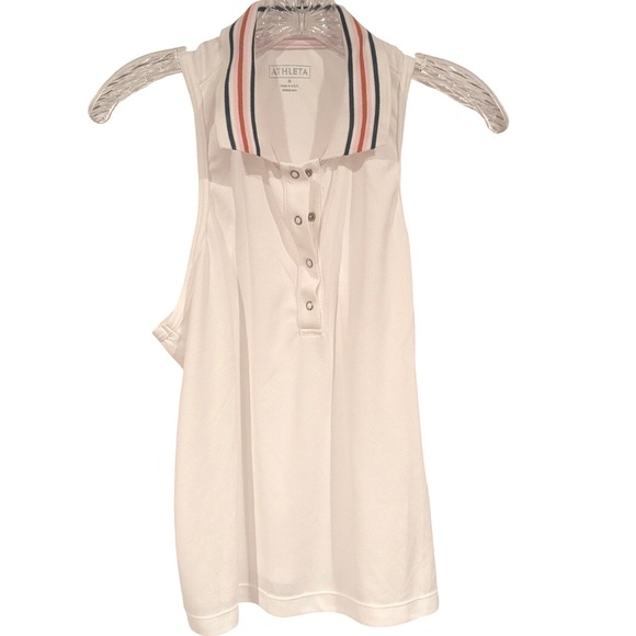 Athleta Tops - Athleta Sleeveless Polo Shirt White Athletic Golf Tennis Top Medium‎